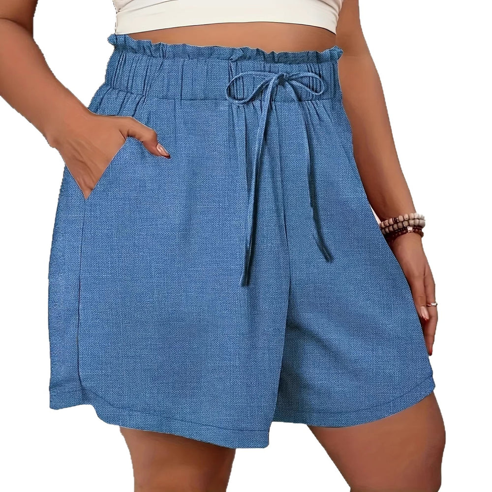 Amazon shorts women's  summer new european style high waist tie-waist versatile loose wide leg pants comfortable casual