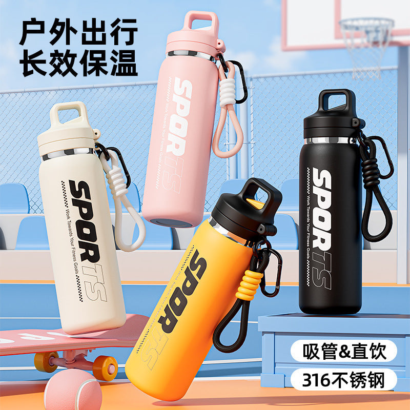 New arrival: stylish 316 stainless steel insulated tumbler - perfect for outdoor cycling, sports, and on-the-go use. portable, handheld, and car-friendly