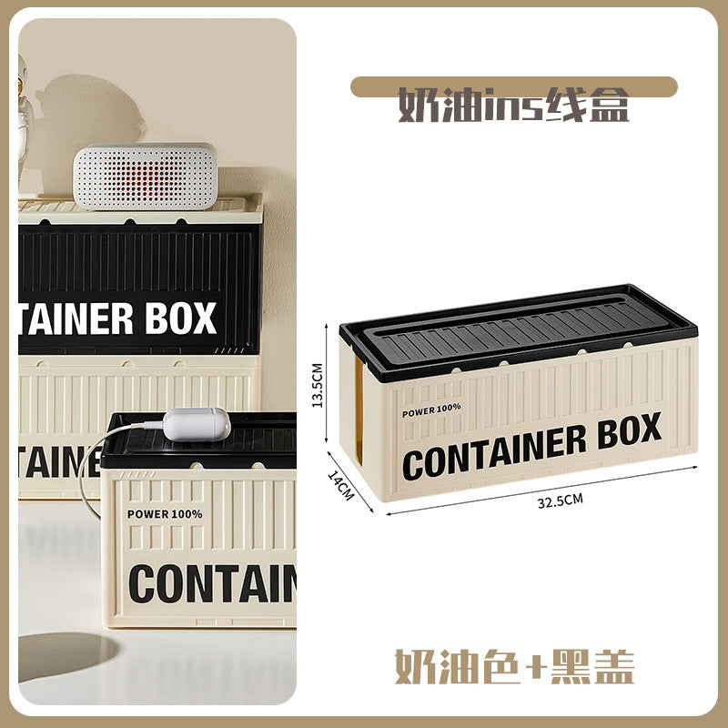 Plastic plug-in board storage box Wire management box Socket power strip Power wiring decoration Industrial shielding finishing box