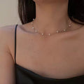 Colorfast pearl gypsophila necklace collarbone chain women's fashionelegant super fairy necklace trendy