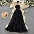 Vacation style haltersense of designdressfemalesummerpinkhigh waista-line long skirtatmosphereelegant skirt