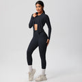 European and american high-waisted butt-lifting tight pocket pants quick-dry yoga set cloud-like running fitness apparel three-piece activewear set