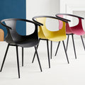 Fashion four-corner creative dining chair thickened plastic back chair milk tea shop restaurant stackable casual negotiation office chair