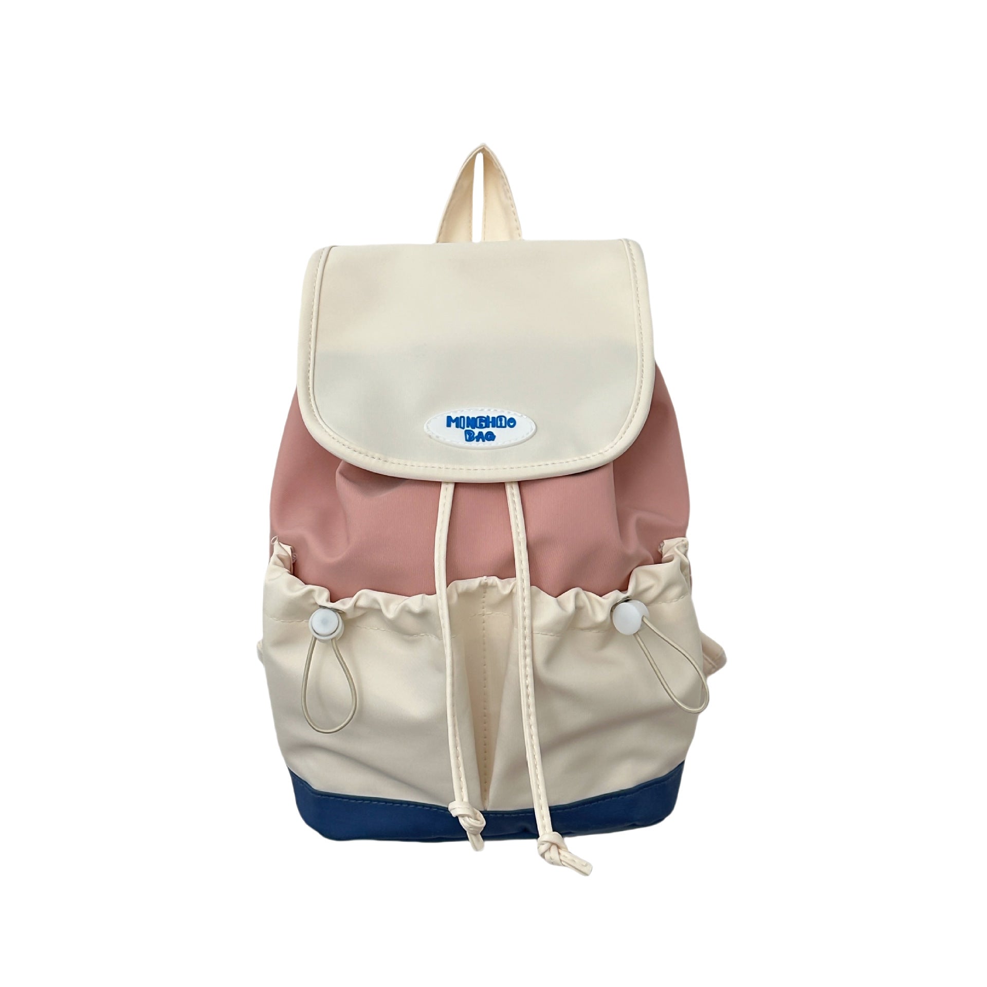 Summer new splicing contrasting color backpack 2025 bag cover design Mori niche leisure backpack going out travel bag