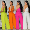 C7736 cross-border    new women's casual solid color one-shoulder top and pants two-piece set