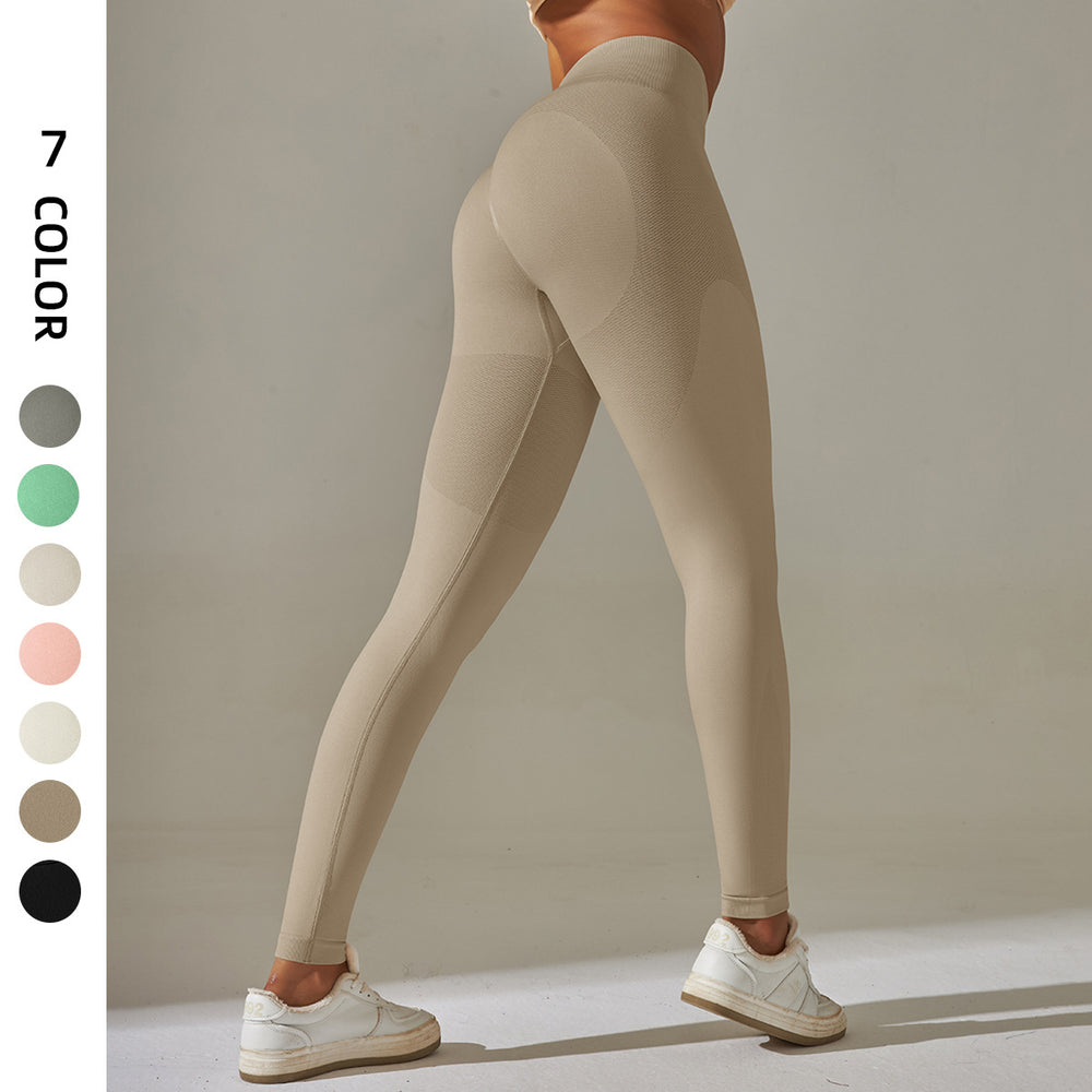 New arrivalhigh waist hip lifting tummy control tights seamless yoga wear breathable sweat-absorbent running sports fitness pants peach pants