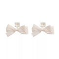 Japanese and korean style simple elegant mesh bow earrings high-end french popular earrings women's trendy cold style earrings