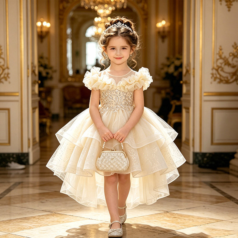export girls' dresses - high-low hem, tulle flower girl dresses, children's princess dresses - in stock & wholesale