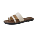 2025 new summer thong sandals women's korean style retro minimalist one-strap roman sandals fashionable outdoor slides