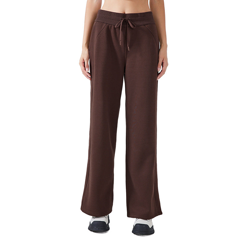 New winter fleece-lined warm fitness sweatpants - versatile straight-leg loose casual trousers for women (daw152)