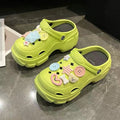 Thick sole crocs women's summer popular trendy 2024 outdoor wear soft bottom beach baotou sandals half slippers women's style
