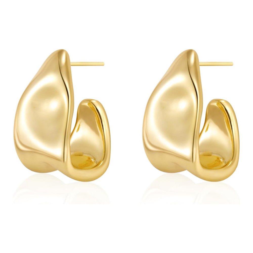 Ins fashion new european and american irregular geometric stud earrings, trendy women's earrings, copper-plated c-shaped asymmetrical earrings