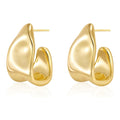 Ins fashion new european and american irregular geometric stud earrings, trendy women's earrings, copper-plated c-shaped asymmetrical earrings