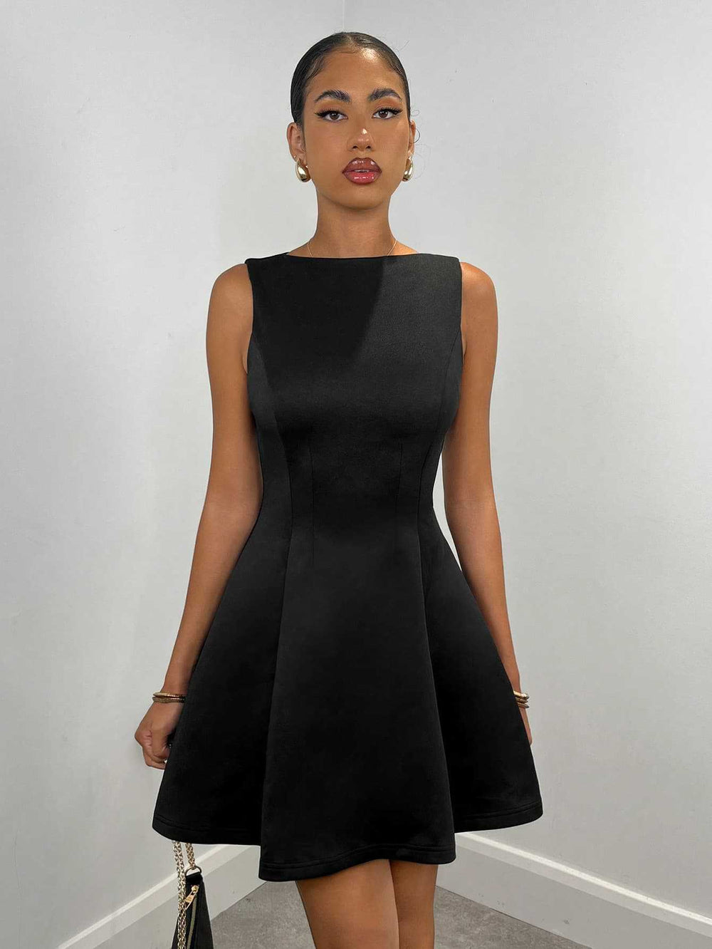 summer tk cross-border solid color a-line sleeveless slim-fit elegant tea party dress