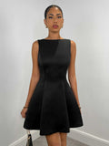 summer tk cross-border solid color a-line sleeveless slim-fit elegant tea party dress