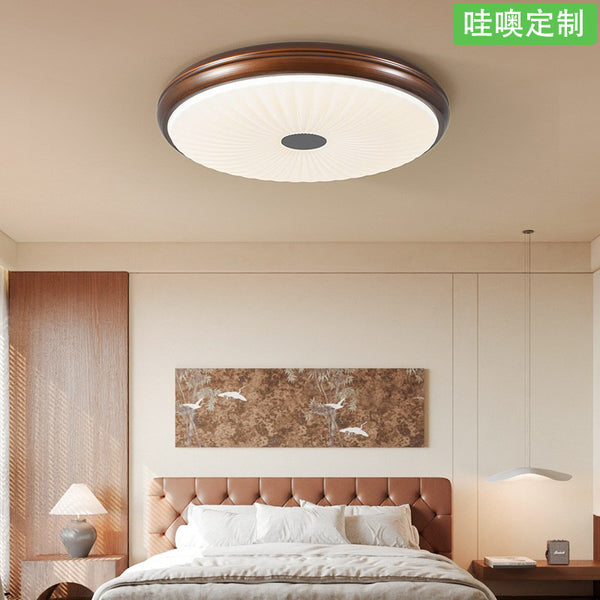 [Wow] Walnut pattern ceiling lamp medieval full spectrum eye protection lamp simple modern creative warm pleated lamp