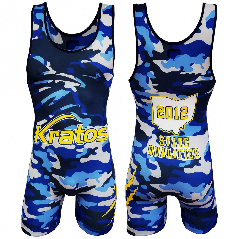 Sublimation full body print men's one-piece wrestling suit custom match weightlifting suit men's and women's free wrestling one-piece vest