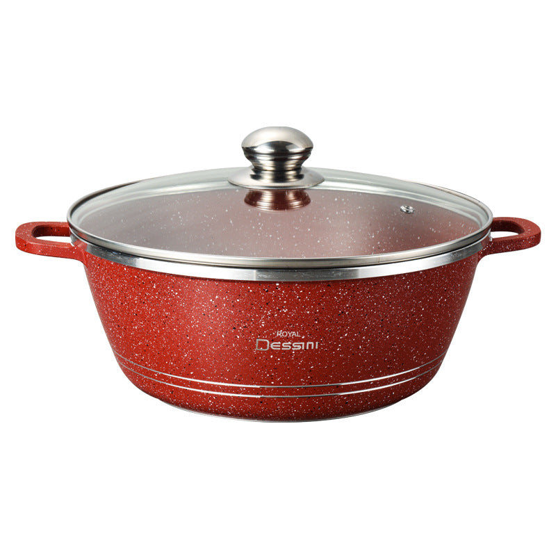 Royaldessini10pcs non-stick aluminum pot soup pot frying pan kitchen utensils one pot non-stick large pot with lid