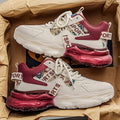 Men's spring new air cushion shock absorption running sneakers - men's work & casual versatile thick sole height increasing shoes