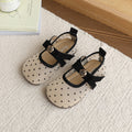 Girls' polka dot sandals - new spring/summer collection - kids' shoes - stylish bowknot mesh upper solid color sandals for little girls
