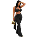 C7485 cross-border   fashion women's sexy summer bandeau top and tie-up pants set - new