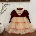 Girls' dress autumn new arrival red birthday dress lolita princess dress little girl puffy cake dress trendy