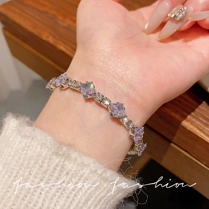 Super fairy micro-embedded zircon bows bracelet for women classy sense of accessible luxury crystal bracelet best selling exquisite pull-out hand jewelry
