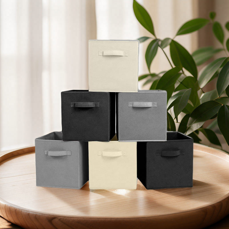 Non-woven fabric uncovered storage box foldable bedroom underwear storage box large sundries books fabric storage box