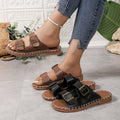 slippers for women, new spring/summer  styles, round toe, soft sole, double buckle, single-strap, outdoor beach sandals