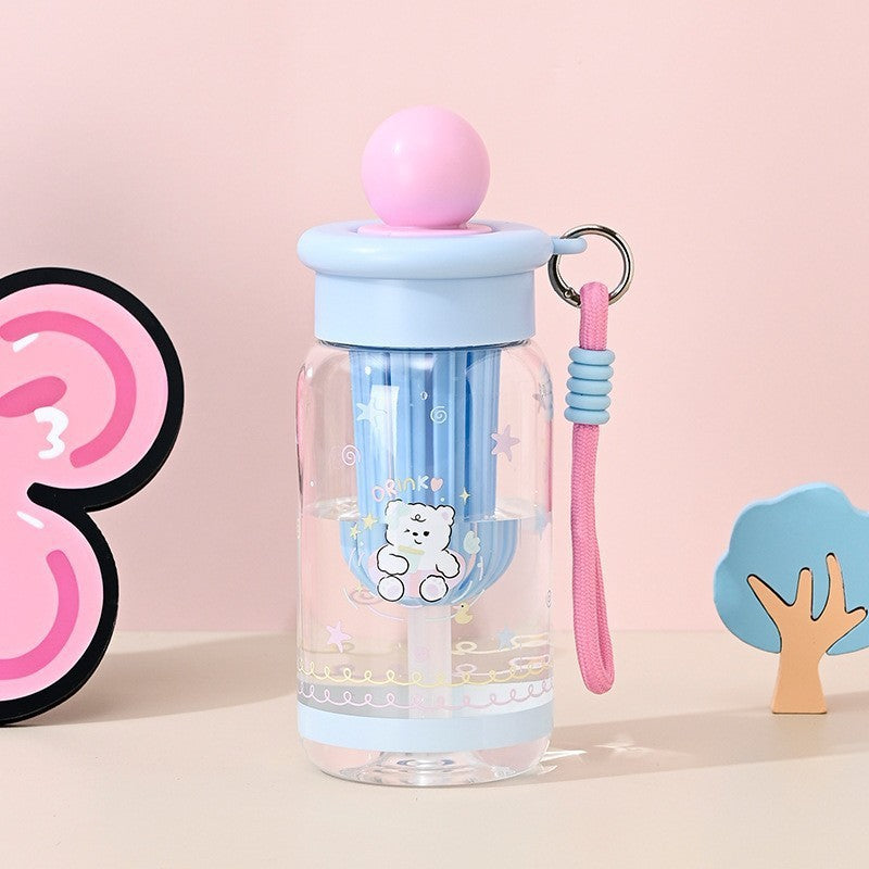 2026 high-value cartoon plastic cup - cute, thickened, high-temperature resistant straw cup for students - outdoor, drop-proof, portable water bottle