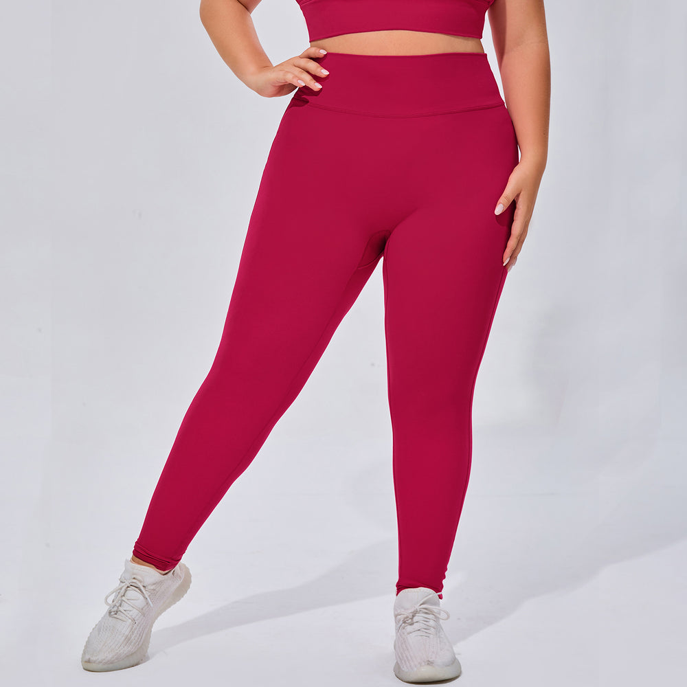 European and american plus size women's activewear set - barely there, high-stretch, breathable yoga outfit two-piece cross-border fitness set