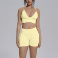 Camisole backless sports bra seamless yoga set quick-dry tight butt-lifting shorts outfit quick-dry running fitness apparel