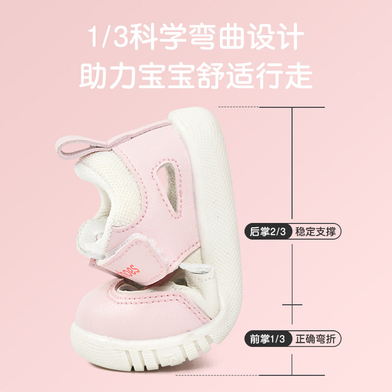 Baby sandals women's summer toddler shoes 0-1-2 years old infant anti-slip soft sole baby boy shoes
