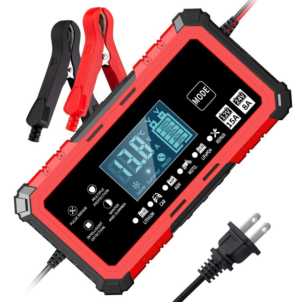 12v15a/24v8a pulse charger 14.6v15a lithium iron phosphate motorcycle car battery charger