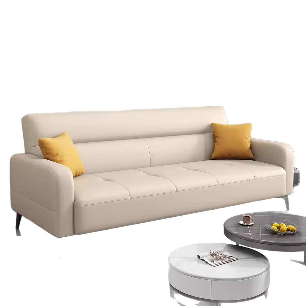 Foldable sofa bed multifunctional sofa small apartment living room dual-purpose single/double cat paw leather bedroom sofa