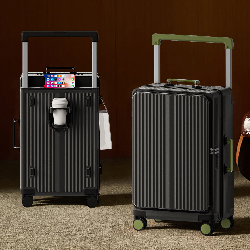 Expandable all-pass deep warehouse 24-inch suitcase anti-drop large capacity multi-functional wide trolley case side open lid password box