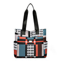 2024 new large capacity shoulder bag fashion korean style handbag color block plaid tote bag women's bag mom bag
