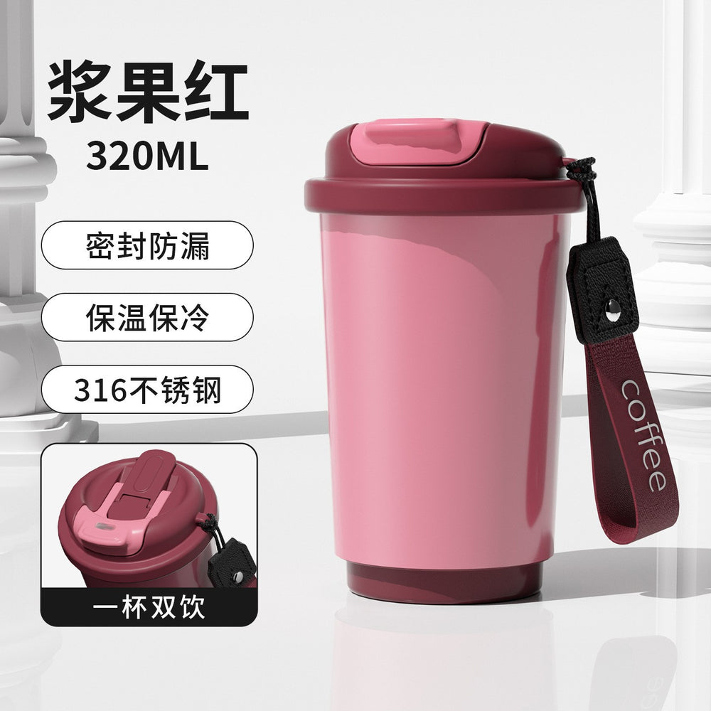High-style coffee mugs for men and women, featuring a 316 stainless steel inner lining, dual-drink functionality, and excellent insulation. perfect as a car travel mug, everyday carry, or a customized gift