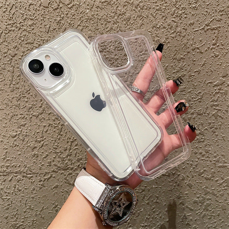 Photo frame airbag compatible apple 17 pro shockproof transparent phone case iphone xs max/16 minimalist protective cover