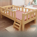 Solid wood baby crib bed with wide guardrail, single bed for boys and girls, side bed, children's splicing large bed