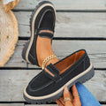 plus size loafers: new autumn  casual slip-on chunky sole women's flats - retro, versatile, and effortless style