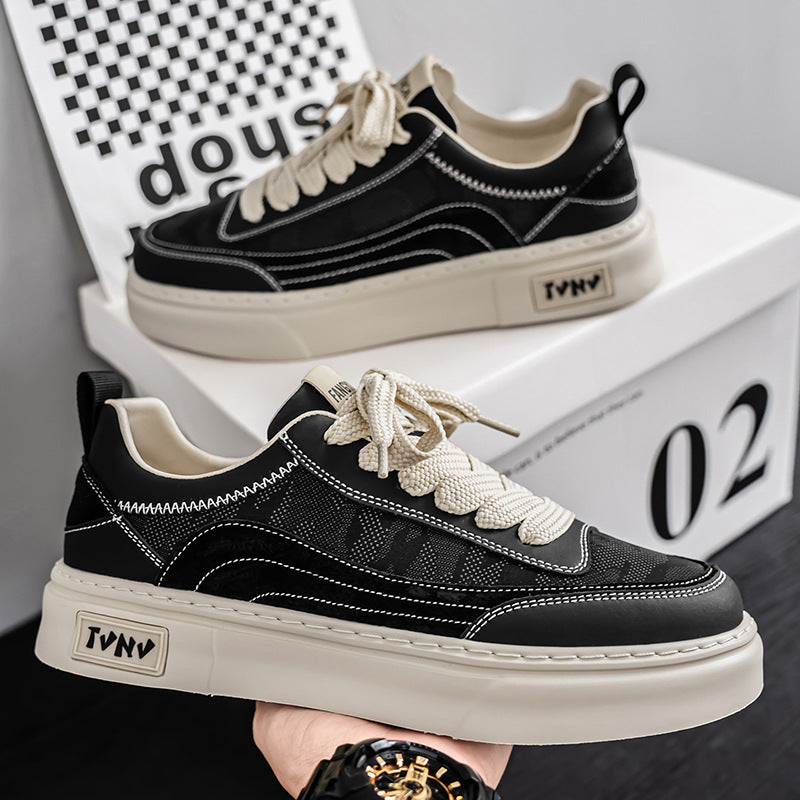 Canvas men's shoes spring breathable deodorizing filter black cloth shoes best selling camouflage sneakers non-slip heightening casual sports trendy shoes