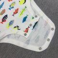 Export baby boy sleeveless khaki colorful fish printing baby pure cotton vest butt wrap summer breathable one-piece