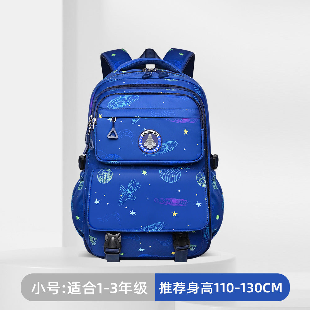 New primary school schoolbag Grade 3-6 children's backpack, light and large capacity spine protection and burden reduction boy schoolbag