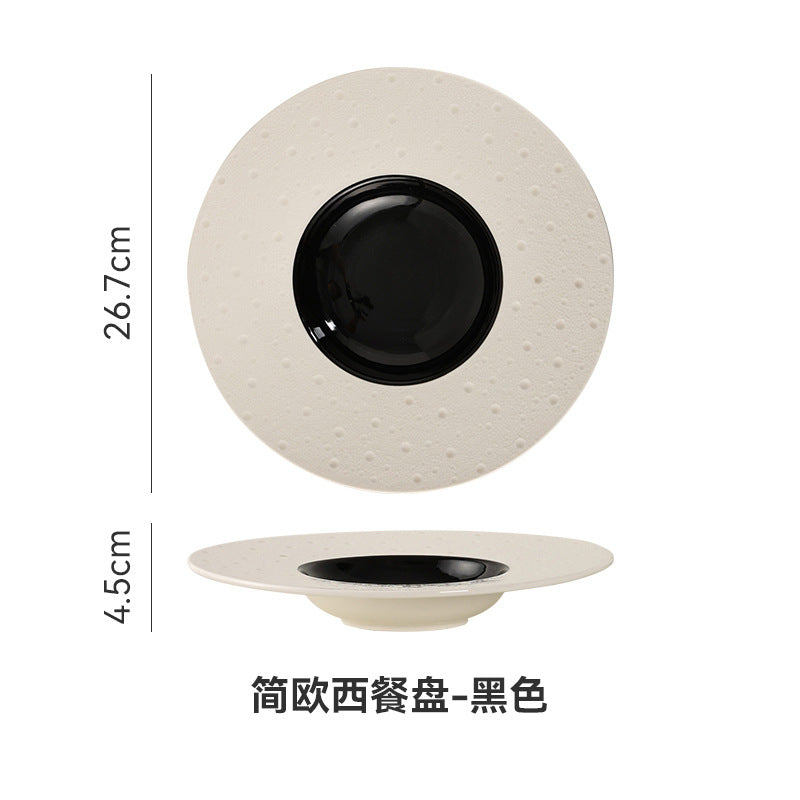 Nordic creative mars crater pasta ceramic plate - restaurant & hotel pasta, dessert, and soup plate - wholesale ceramic