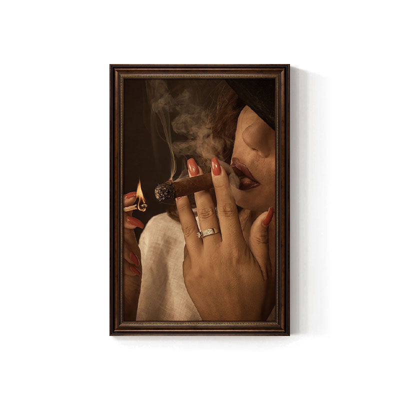 Cigar bar hanging painting American retro beautiful woman bar KTV box wall decoration painting industrial style tobacco and alcohol shop mural