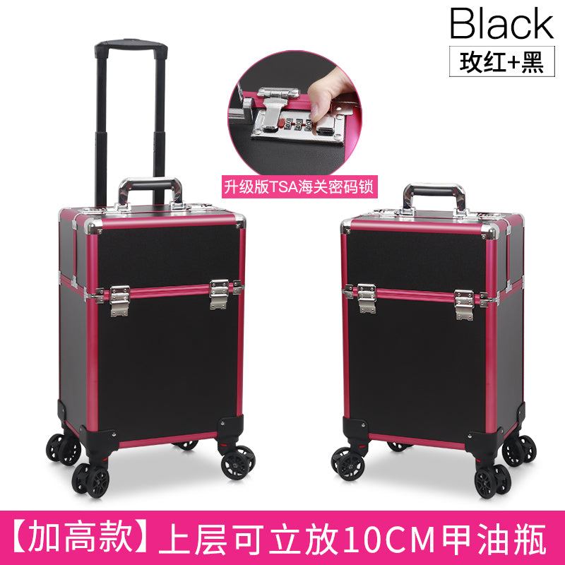 Haosen, cosmetic case, large capacity, trolley case with password lock, special storage toolbox for manicure embroiderers