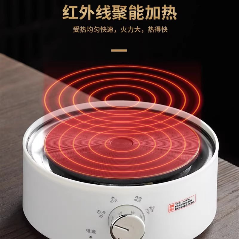 Round electric stove mini electric stove moka pot heating stove multifunctional tea maker for home tea stove electric tea stove