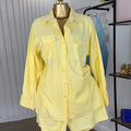 European and american cross-border women's fashion  autumn new arrival: elegant turn-down collar yellow striped long-sleeve shirt and wide-leg shorts set
