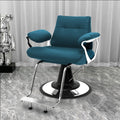 Influencer-approved barber chair - stainless steel, high-end salon chair for perming, dyeing, and cutting. features adjustable height, swivel function, and thickened padding. perfect for professional hair salons